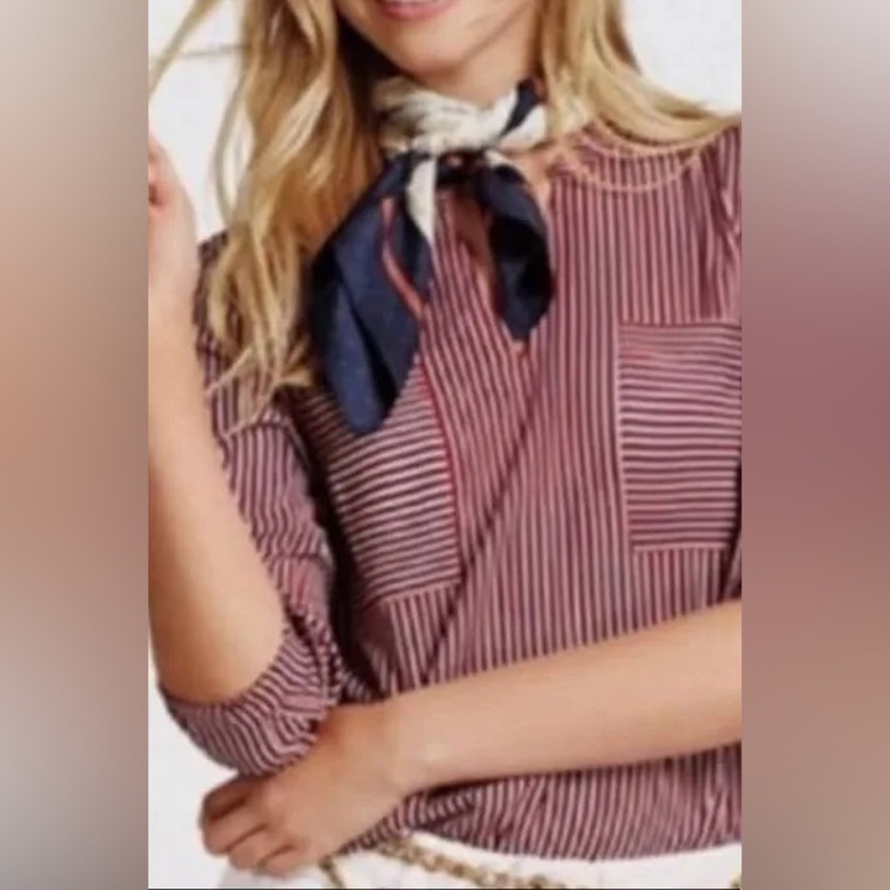 Striped Red Cabi Franklin Blouse
